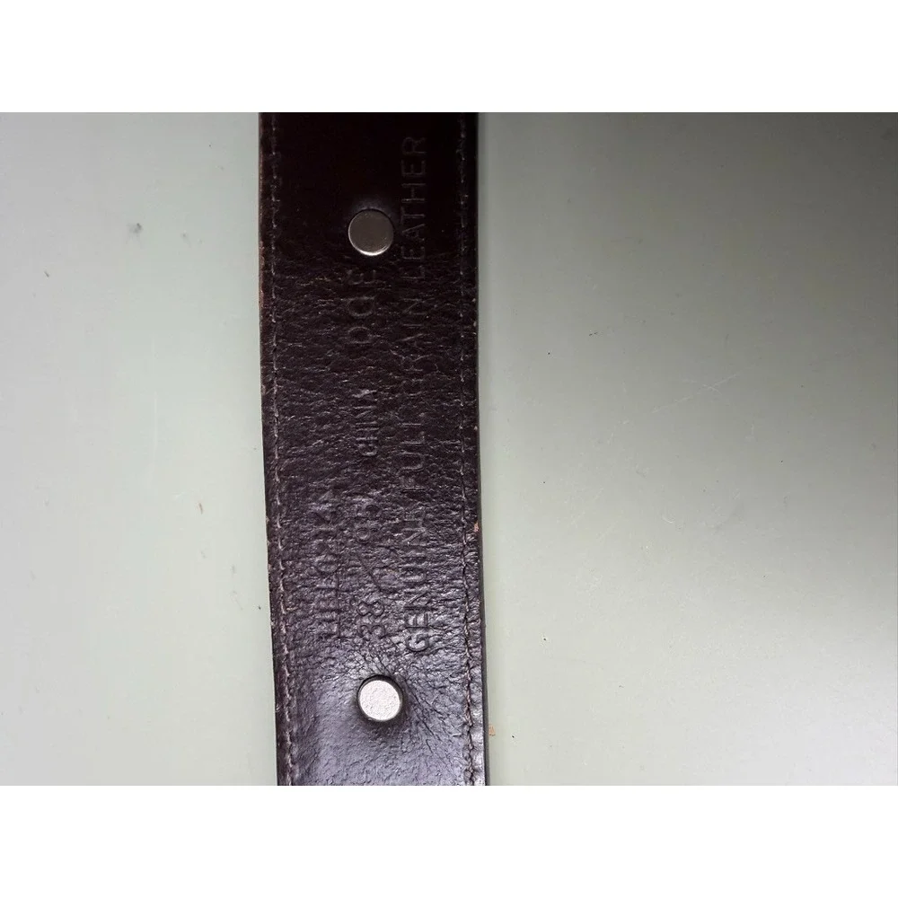 Bill Adler Studio Leather Western Concho Belt Brown Engraved Buckle Size 38